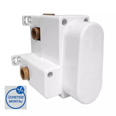 Eca Mat Siyah Termostatik Ank Banyo/Duş Batarya 2 Yollu Sıva Altı - 1