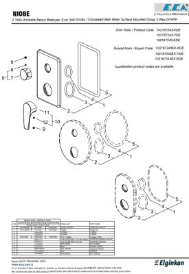 Eca Niobe Krom Ankastre Banyo/Duş 2 Yollu Sıva Üstü 102167243-KDE