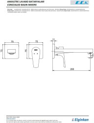 Eca Niobe Krom Ankastre Lav Bat Sıva Üstü Çift Rozet 102167613-KK - Thumbnail