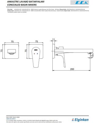 Eca Niobe Krom Ankastre Lav Bat Sıva Üstü Çift Rozet 102167613-KK