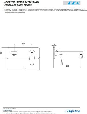 Eca Niobe Krom Ankastre Lav. Bat. Sıva Üstü Tek Rozet 102167613-K