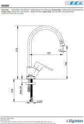 Eca Niobe Krom Kireç Kırıcılı Mafsallı Tasarruflu Eviye Bataryası - Thumbnail