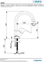 Eca Niobe Krom Kireç Kırıcılı Su Tasarruflu Kuğu Lavabo Bataryası - Thumbnail