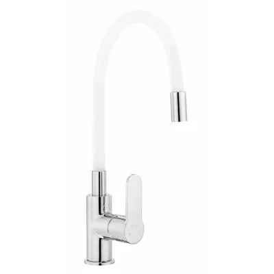 Eca Nita Beyaz Renk Esnek Çıkış Uçlu Tasarruflu Eviye Bataryası