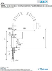 Eca Nita Kırmızı Renk Esnek Çıkış Uçlu Tasarruflu Eviye Bataryası - Thumbnail