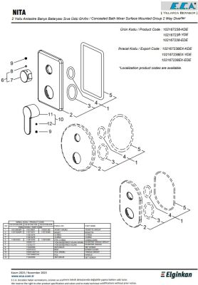Eca Nita Krom Ankastre Banyo/Duş 2 Yollu Sıva Üstü 102167238-YDE