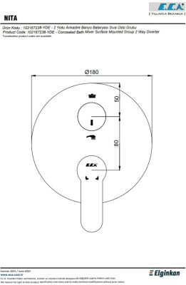 Eca Nita Krom Ankastre Banyo/Duş 2 Yollu Sıva Üstü 102167238-YDE