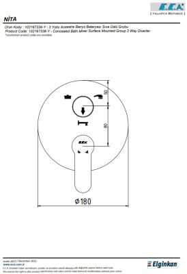Eca Nita Krom Ankastre Banyo/Duş B. 3 Yollu Sıva Üstü 102167338-Y