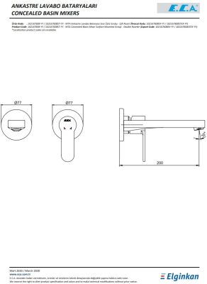Eca Nita Krom Ankastre Lav Bat. Sıva Üstü Çift Rozet 102167608-YY