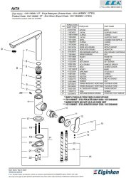 Eca Nita Krom Renk Kireç Kırıcılı L Boru 7,3 Lt. Eviye Bataryası - Thumbnail