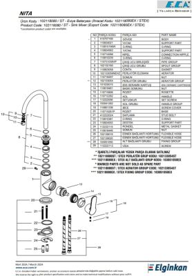 Eca Nita Krom Renk Kireç Kırıcılı Su Tasarruflu Eviye Bataryası