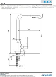 Eca Nita Krom Renk Spiralli L El Duşlu Tasarruflu Eviye Bataryası - Thumbnail