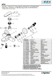 Eca Nita Krom Renkli Kireç Kırıcılı 102102475 Banyo Bataryası - Thumbnail