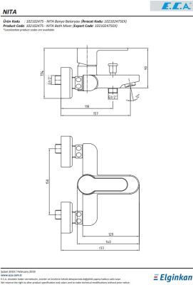Eca Nita Krom Renkli Kireç Kırıcılı 102102475 Banyo Bataryası