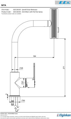 Eca Nita Krom Spiralli El Duşlu Su Tasarruflu Eviye Bataryası - 2