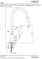 Eca Nita Mat Siyah Spiralli Düz El Duş Tasarruflu Eviye Bataryası - Thumbnail