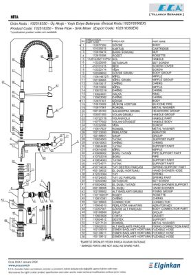 Eca Nita Paslanmaz Çelik Görünümlü 3 Akışlı Yaylı Eviye Bataryası