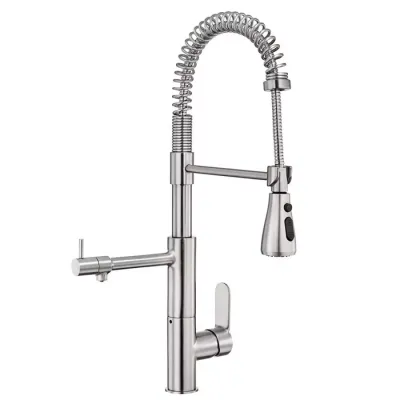 Eca Nita Paslanmaz Çelik Görünümlü 3 Akışlı Yaylı Eviye Bataryası