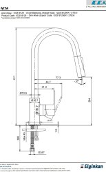 Eca Nita Paslanmaz Çelik Görünümlü Spiralli ELDUŞ Eviye Bataryası - Thumbnail