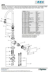 Eca Nita Siyah Renk Esnek Çıkış Uçlu Tasarruflu Eviye Bataryası - Thumbnail