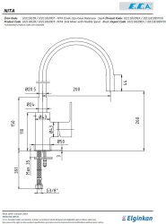 Eca Nita Siyah Renk Esnek Çıkış Uçlu Tasarruflu Eviye Bataryası - Thumbnail