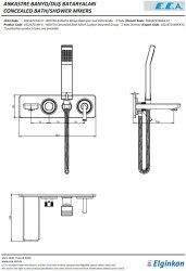 Eca Novita Krom Ankastre Banyo Bat. 3 Yolu Sıva Üstü 102167314H-K - Thumbnail