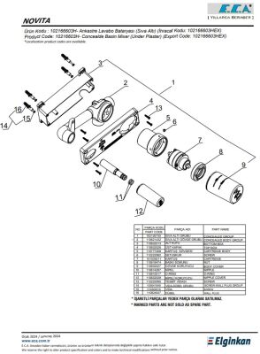 Eca Novita Krom Ankastre Lavabo Batarya Sıva Altı Grup 102166603H