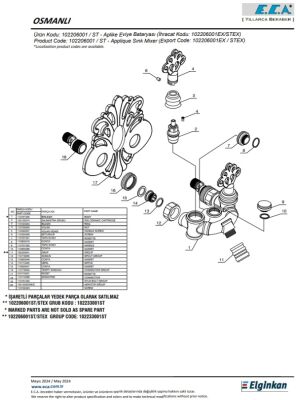 Eca Osmanlı Antik Lak Kaplam Klasik Aplike Eviye Lavabo Bataryası