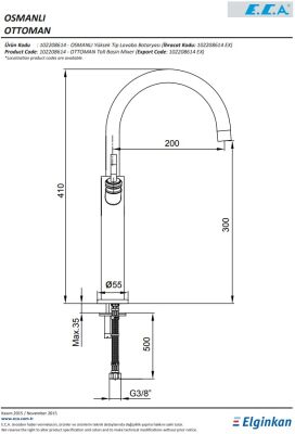 Eca Osmanlı Antik Lak Kaplama Klasik Yüksek Tip Lavabo Bataryası