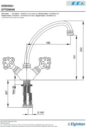 Eca Osmanlı (Ottoman) Antik Lak Kaplamalı Klasik Eviye Bataryası - Thumbnail