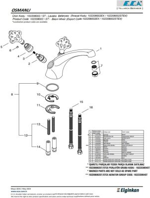 Eca Osmanlı (Ottoman) Antik Lak Kaplamalı Klasik Lavabo Bataryası