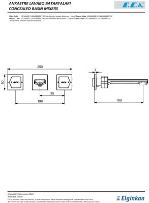Eca Royal Krom Ank. Lav. Bat Sıva Üst Üç Rozet Düz Boru 102106666