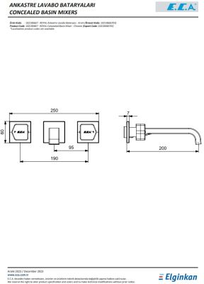 Eca Royal Krom Ank. Lav. Bat. Sıva Üstü Üç Rozet L Boru 102106667