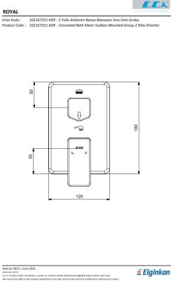Eca Royal Krom Ankastre Banyo/Duş 2 Yollu Sıva Üstü 102167251-KDE