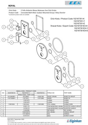Eca Royal Krom Ankastre Banyo/Duş 3 Yollu Sıva Üstü 102167351-K