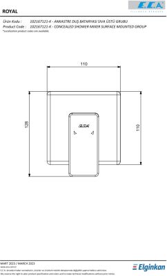 Eca Royal Krom Ankastre Duş Bataryası Sıva Üstü Grubu 102167121-K