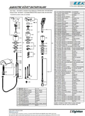 Eca Royal Krom Ankastre Küvet Bataryası 102153072 Şelale Akışlı