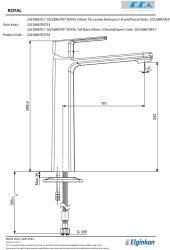 Eca Royal Krom Kireç Kırıcılı Sabit Yüksek Tip Lavabo Bataryası - Thumbnail