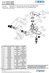 Eca Royal Krom Renk Kireç Kırıcılı Gizli Perlatör Banyo Bataryası - Thumbnail