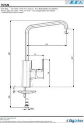 Eca Royal Krom Renkli Kireç Kırıcılı Tasarruflu Eviye Bataryası - Thumbnail