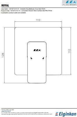 Eca Royal Mat Siyah Ank. Duş Batarya Sıva Üstü Grup 102167121C1-K