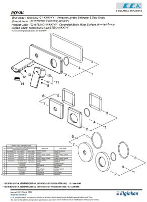 Eca Royal Mat Siyah Ank Lav B. Sıva Üst Çift Rozet 102167621C1-KK