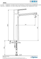 Eca Royal Mat Siyah Kireç Kırıc Sabit Yüksek Tip Lavabo Bataryası - Thumbnail