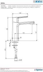 Eca Royal Mat Siyah Kireç Kırıcı Tasaruflu Sabit Lavabo Bataryası - Thumbnail