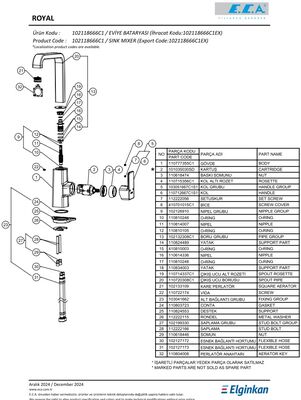 Eca Royal (Mat Siyah) Kireç Kırıcılı Tasarruflu Eviye Bataryası