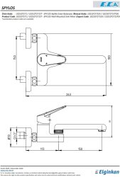 Eca Spylos Krom Aplike Kireç Kırıcılı Tasarruflu Eviye Bataryası - Thumbnail