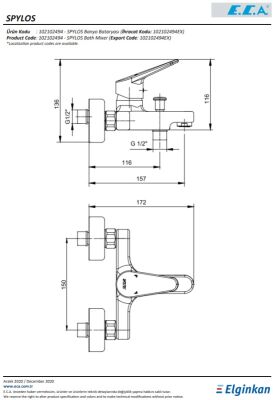 Eca Spylos Krom Kireç Kırıcı 102102494 Ürün Kodlu Banyo Bataryası