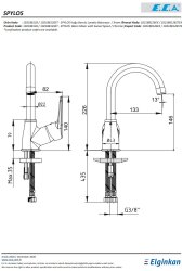 Eca Spylos Krom Kireç Kırıcılı Tasarruflu Kuğu Lavabo Bataryası - Thumbnail