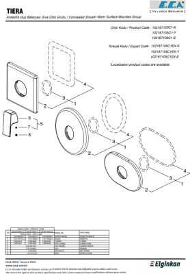 Eca Tiera Altın Görünüm Ank. Duş Batarya Sıva Üstü 102167105A1-K
