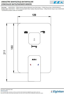 Eca Tiera Altın Görünümlü Ank Banyo/Duş 3 Yollu S.Ü 102167335A1-K